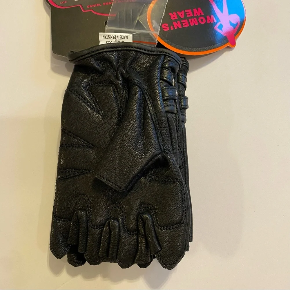 Boltluxe Black Leather Fingerless Gloves - XS - NWT Daniel Smart DS85 Motorcycle